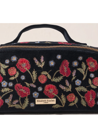 Elizabeth Scarlett Poppy Meadow Open Flat Makeup Bag Charcoal