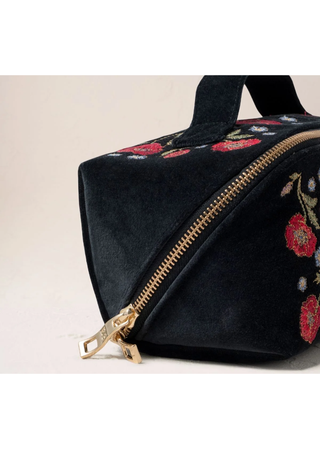 Elizabeth Scarlett Poppy Meadow Open Flat Makeup Bag Charcoal