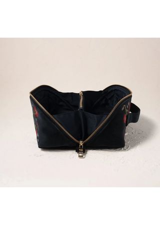 Elizabeth Scarlett Poppy Meadow Open Flat Makeup Bag Charcoal
