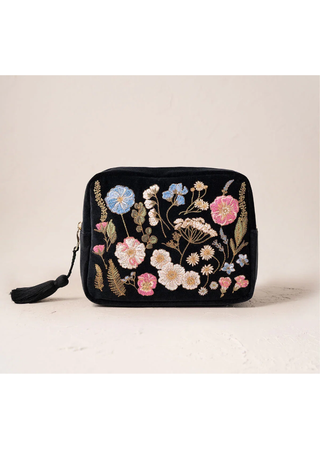 Elizabeth Scarlett Pressed Flowers Wash Bag Charcoal