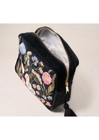 Elizabeth Scarlett Pressed Flowers Wash Bag Charcoal