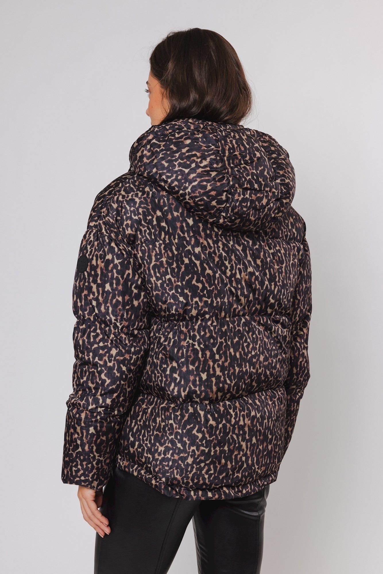 Leopard print padded coat hotsell