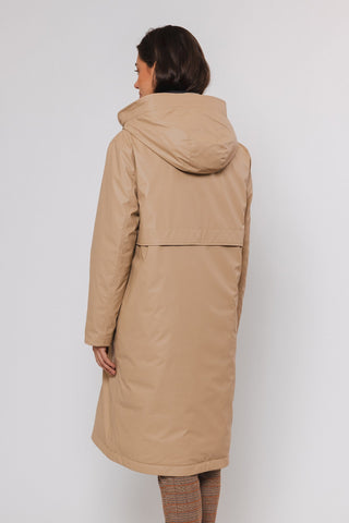 Rino & Pelle Long Hooded Raincoat Beige Danita - MMJs Fashion