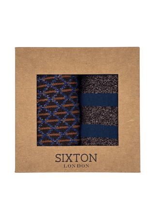 Sixton London Brown Leipzig & Denim Berlin Sock Box Duo - MMJs Fashion