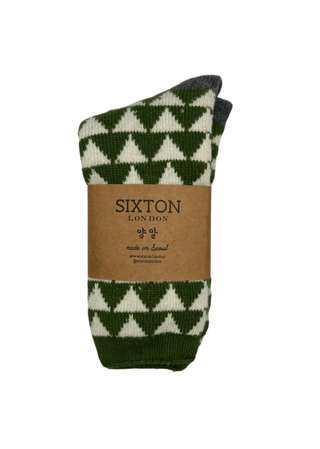 Sixton London Patterned Socks Green Calgary - MMJs Fashion