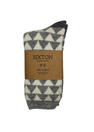 Sixton London Patterned Socks Grey Calgary - MMJs Fashion