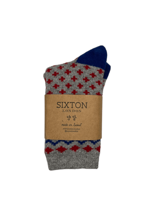 Sixton London Patterned Socks Grey Helsinki - MMJs Fashion