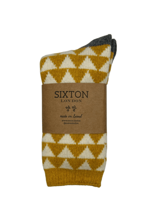 Sixton London Patterned Socks Mustard Calgary - MMJs Fashion