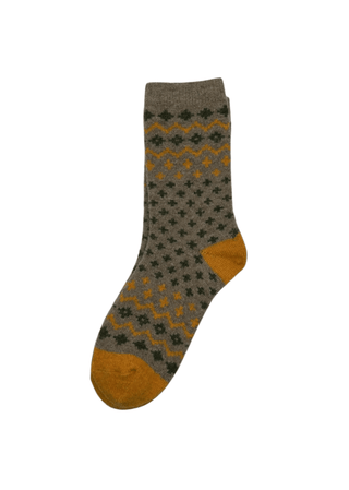 Sixton London Patterned Socks Mustard Helsinki - MMJs Fashion