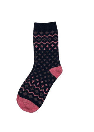 Sixton London Patterned Socks Navy Helsinki - MMJs Fashion