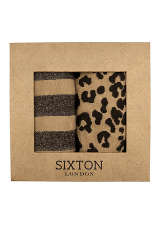 Sixton London Sand Leopard & Berlin Sock Box Duo - MMJs Fashion