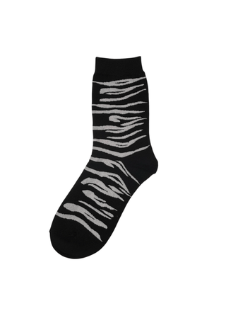 Sixton London Zebra Print Socks Black Savannah - MMJs Fashion