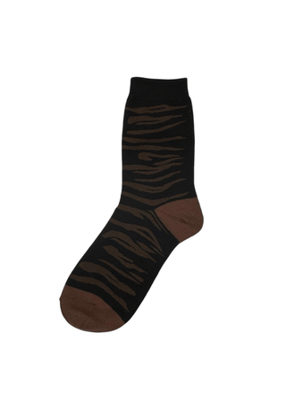 Sixton London Zebra Print Socks Brown Savannah - MMJs Fashion