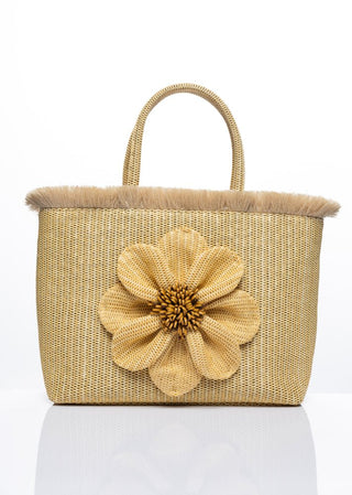 Sorena Beach Bag Beige Falbala - MMJs Fashion