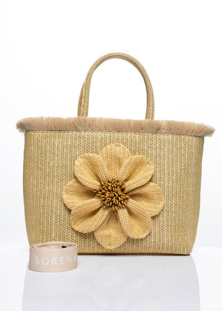 Sorena Beach Bag Beige Falbala - MMJs Fashion