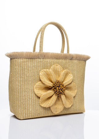 Sorena Beach Bag Beige Falbala - MMJs Fashion