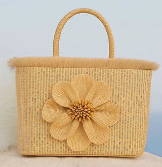Sorena Beach Bag Beige Falbala - MMJs Fashion