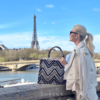 Sorena Big Tote Bag Koufonisi Black Beige - MMJs Fashion