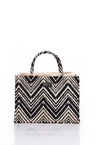 Sorena Big Tote Bag Koufonisi Black Beige - MMJs Fashion