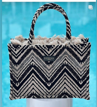 Sorena Big Tote Bag Koufonisi Black Beige - MMJs Fashion