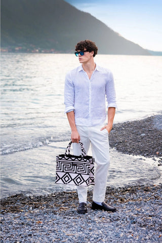 Sorena Big Tote Bag Skyros Black Ivory - MMJs Fashion