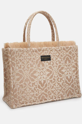 Sorena Large Tote Bag Beige Theros - MMJs Fashion