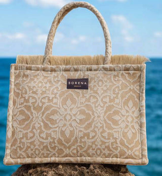 Sorena Large Tote Bag Beige Theros - MMJs Fashion