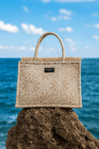 Sorena Large Tote Bag Beige Theros - MMJs Fashion