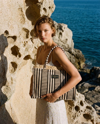 Sorena Medium Tote Bag Beige Ammos - MMJs Fashion