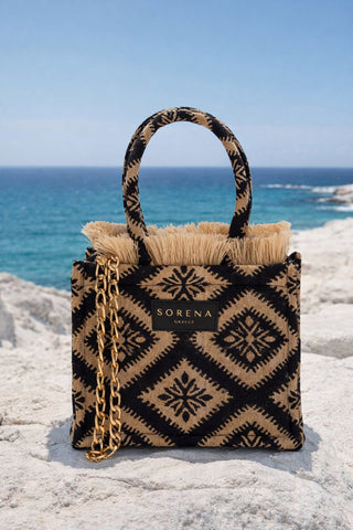 Sorena Mini Tote Bag Black Beige Cycladitissa - MMJs Fashion