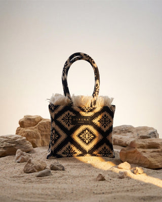 Sorena Mini Tote Bag Black Beige Cycladitissa - MMJs Fashion