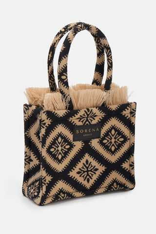 Sorena Mini Tote Bag Black Beige Cycladitissa - MMJs Fashion