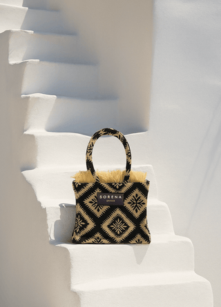 Sorena Mini Tote Bag Black Beige Cycladitissa - MMJs Fashion