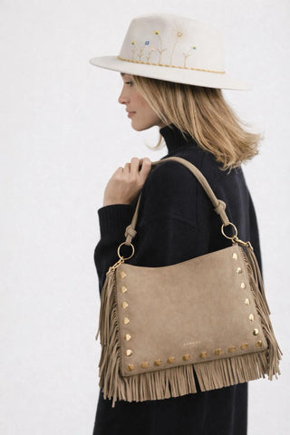 Sorena Suede Crossbody Bag Beige Simona - MMJs Fashion