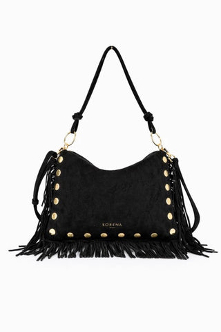 Sorena Suede Crossbody Bag Black Simona - MMJs Fashion