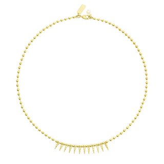 Talis Chains Cubic Zirconia Spike Drop Necklace Gold - MMJs Fashion