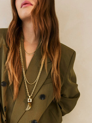 Talis Chains Cubic Zirconia Spike Drop Necklace Gold - MMJs Fashion