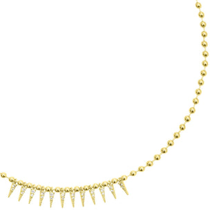 Talis Chains Cubic Zirconia Spike Drop Necklace Gold - MMJs Fashion