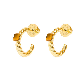 Talis Chains Everyday Twist Hoops Tiger's Eye - MMJs Fashion