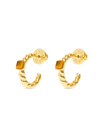 Talis Chains Everyday Twist Hoops Tiger's Eye - MMJs Fashion