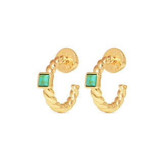 Talis Chains Everyday Twist Hoops Turquoise - MMJs Fashion