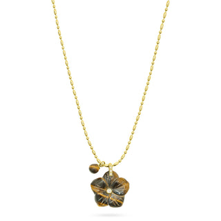 Talis Chains Flower Pendant Necklace Tiger's Eye - MMJs Fashion