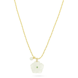 Talis Chains Flower Pendant Necklace White Crystal - MMJs Fashion