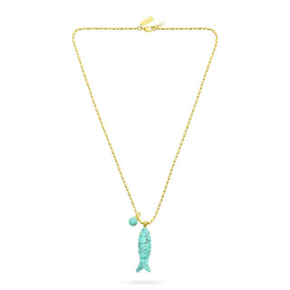 Talis Chains Happy Fish Pendant Necklace Turquoise - MMJs Fashion
