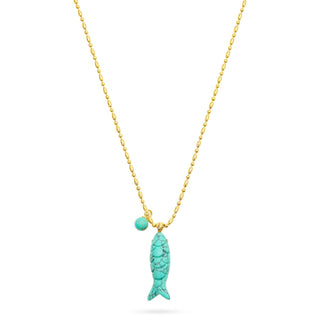 Talis Chains Happy Fish Pendant Necklace Turquoise - MMJs Fashion
