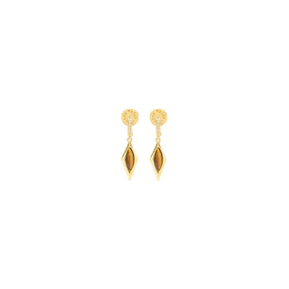 Talis Chains Oval Kite Earrings Tiger's Eye - MMJs Fashion