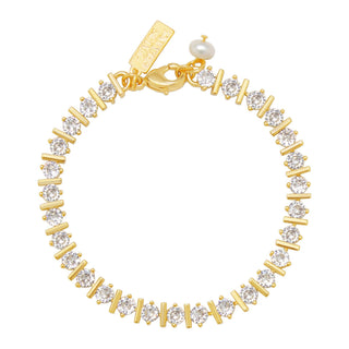 Talis Chains Straight Ridged Tennis Bracelet Gold - MMJs Fashion