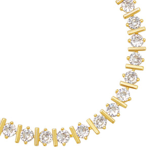 Talis Chains Straight Ridged Tennis Bracelet Gold - MMJs Fashion