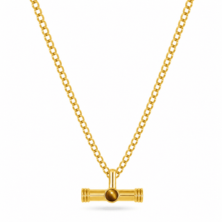 Talis Chains T-Bar Pendant on Belcher Chain Tiger's Eye - MMJs Fashion