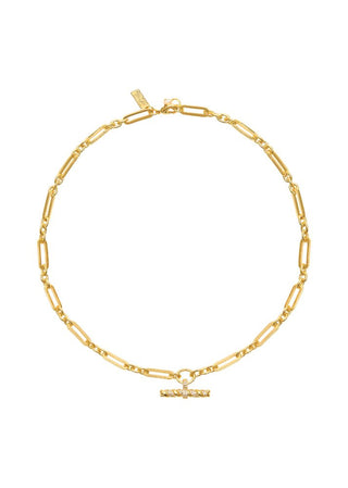 Talis Chains T - Bar Pendant On Link Chain Necklace Gold - MMJs Fashion